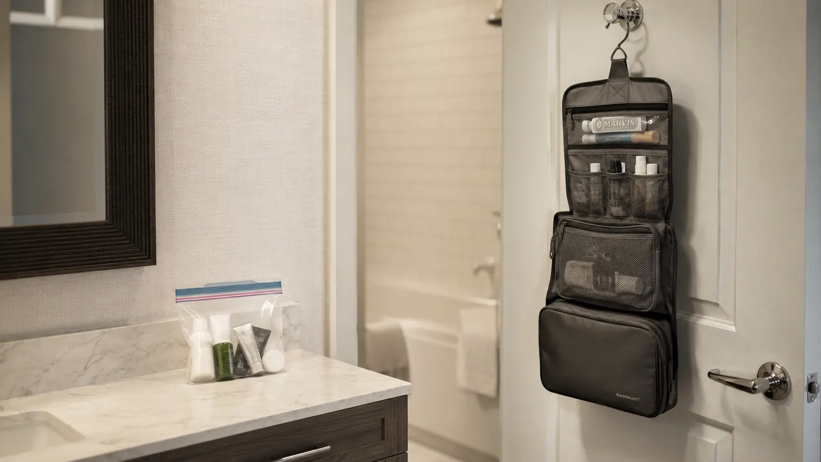 BAGSMART Hanging Toiletry Bag vs the Quart Ziplock Bag: Why TSA Says Both Work